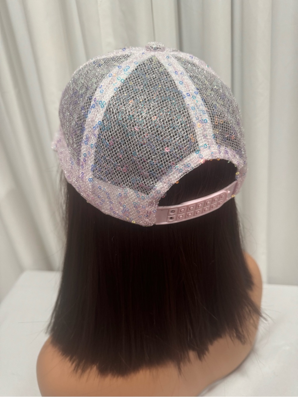 Embellished Floral Sequin Baseball Cap - Picture 7 of 8